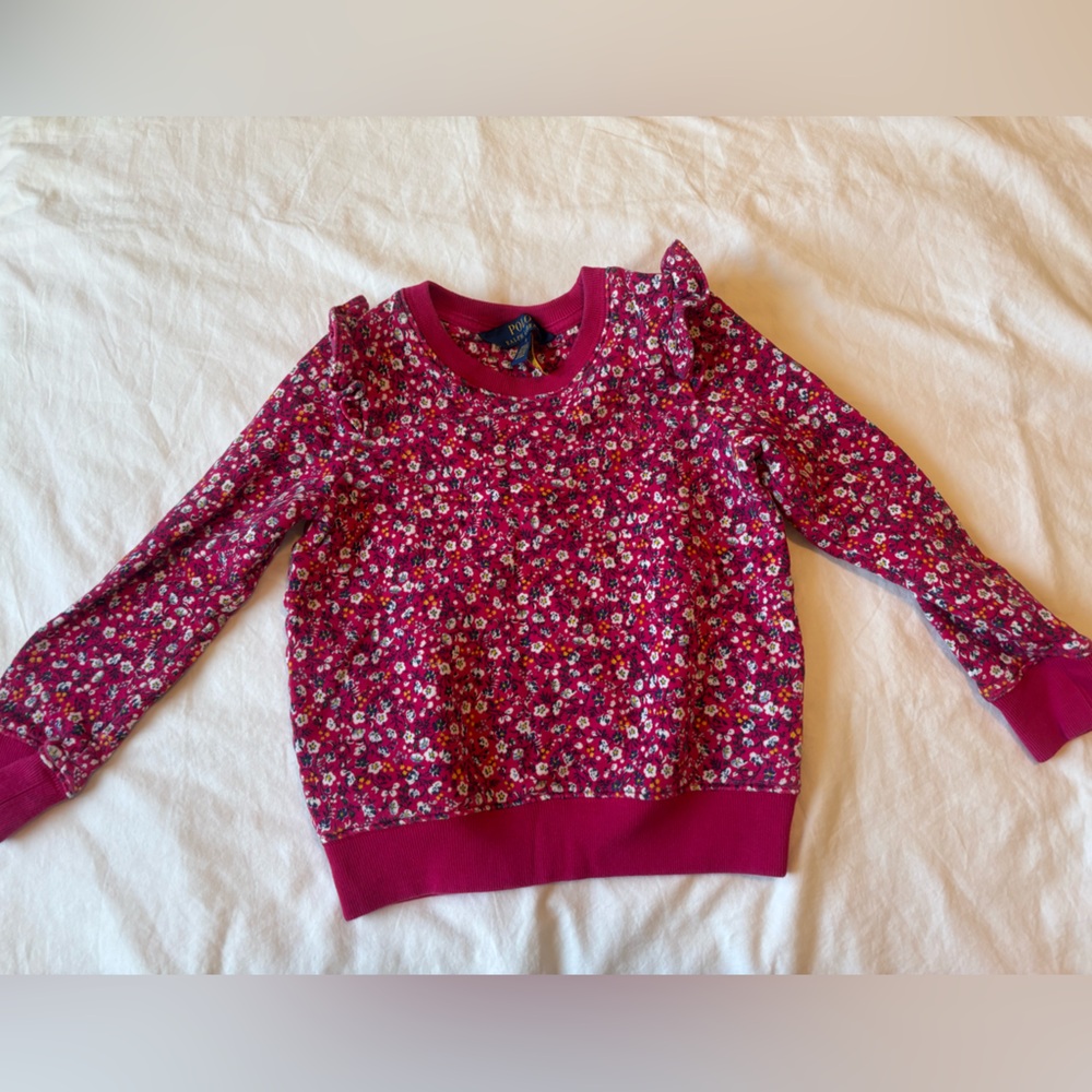 Polo Ralph Lauren Size 5 Girls Floral Sweatshirt
